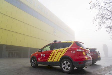 El Villarreal realiza un simulacro de evacuación en el Estadio de la Cerámica