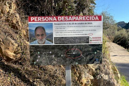 Desesperada búsqueda en las montañas de Castellón: colocan paneles para encontrar a Manuel Navarro, desaparecido desde octubre de 2025