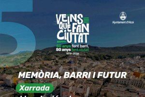 La charla «Memòria, barri i futur» repasa hoy la evolución urbana de Alcoy por el 50 aniversario de las asociaciones vecinales