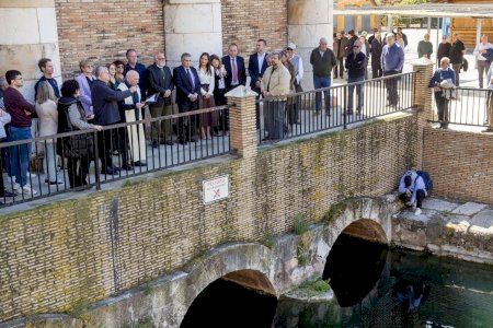 Mompó reivindica el trabajo de los agricultores valencianos en la suelta de aguas de la Real Acequia del Júcar
