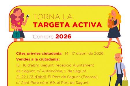 El Ayuntamiento de Sagunto repartirá 2.000 Tarjetas Activas para seguir fomentando el comercio local