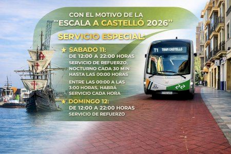 La Generalitat reforça el servici del TRAM per a facilitar l’accés a les activitats d’‘Escala a Castelló 2026’