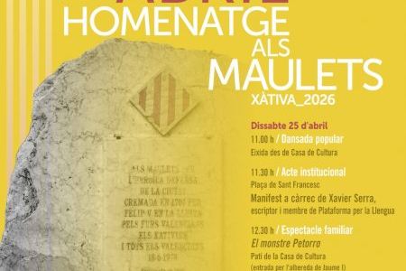 Xàtiva conmemora el 25 de abril con un homenaje a los maulets centrado en la memoria y la cultura popular