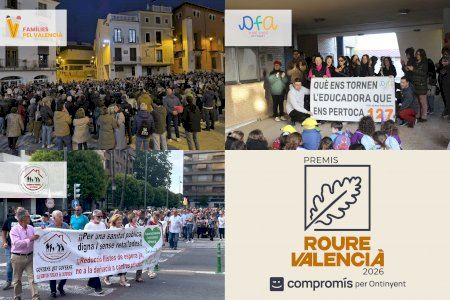 Famílies pel Valencià, l’AFA del Lluís Vives i la Coordinadora de Pensionistes, Premis Roure Valencià 2026