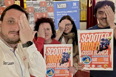 La Scooter Rider Costa Blanca recauda 800 € en Alcoy para la investigación de la encefalomielitis miálgica