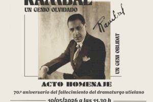 El próximo domingo, Utiel rinde homenaje a su ilustre dramaturgo Enrique Rambal coincidiendo con el 70 aniversario de su muerte