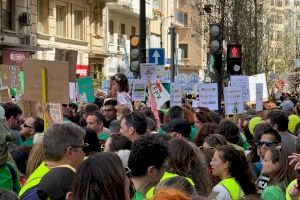Valencia se tiñe de verde el primer día de huelga indefinida en la educación pública valenciana - (foto 2)