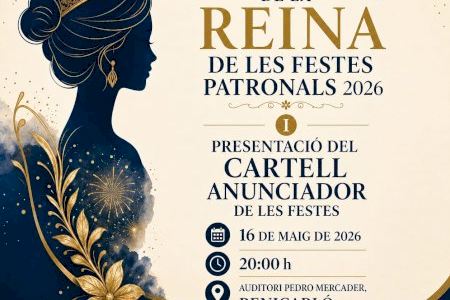 Benicarló conocerá este sábado el nombre de la reina de las Fiestas Patronales 2026