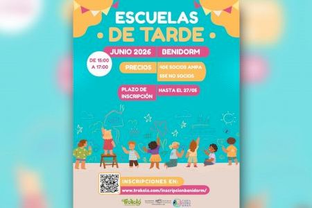 Benidorm tendrá una nueva edición de la ‘Escuela de Tarde’ para facilitar la conciliación de las familias en el mes de junio