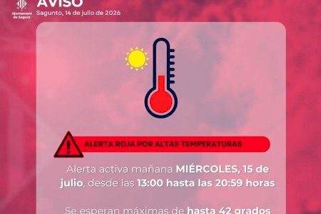 La AEMET eleva a nivel rojo la alerta por altas temperaturas anunciada para mañana La AEMET eleva a nivel rojo la alerta por altas temperaturas anunciada para mañana