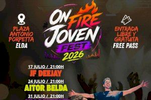 El Ayuntamiento organiza el ciclo de sesiones musicales 'On Fire Joven Fest 2026' para dinamizar las noches de verano en Elda El Ayuntamiento organiza el ciclo de sesiones musicales 'On Fire Joven Fest 2026' para dinamizar las noches de verano en Elda