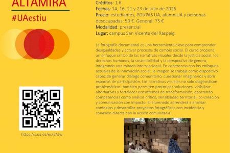 La fotografía documental como herramienta de transformación social centra un curso de verano Rafael Altamira de la Universidad de Alicante