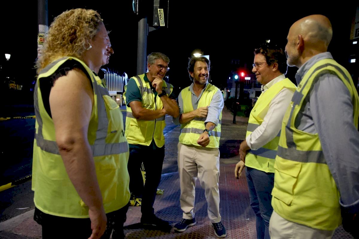 Las obras de la Gran Vía del Marqués del Túria entran en su recta final con la colocación de más de 22.000 m2 de asfalto fonoabsorbente