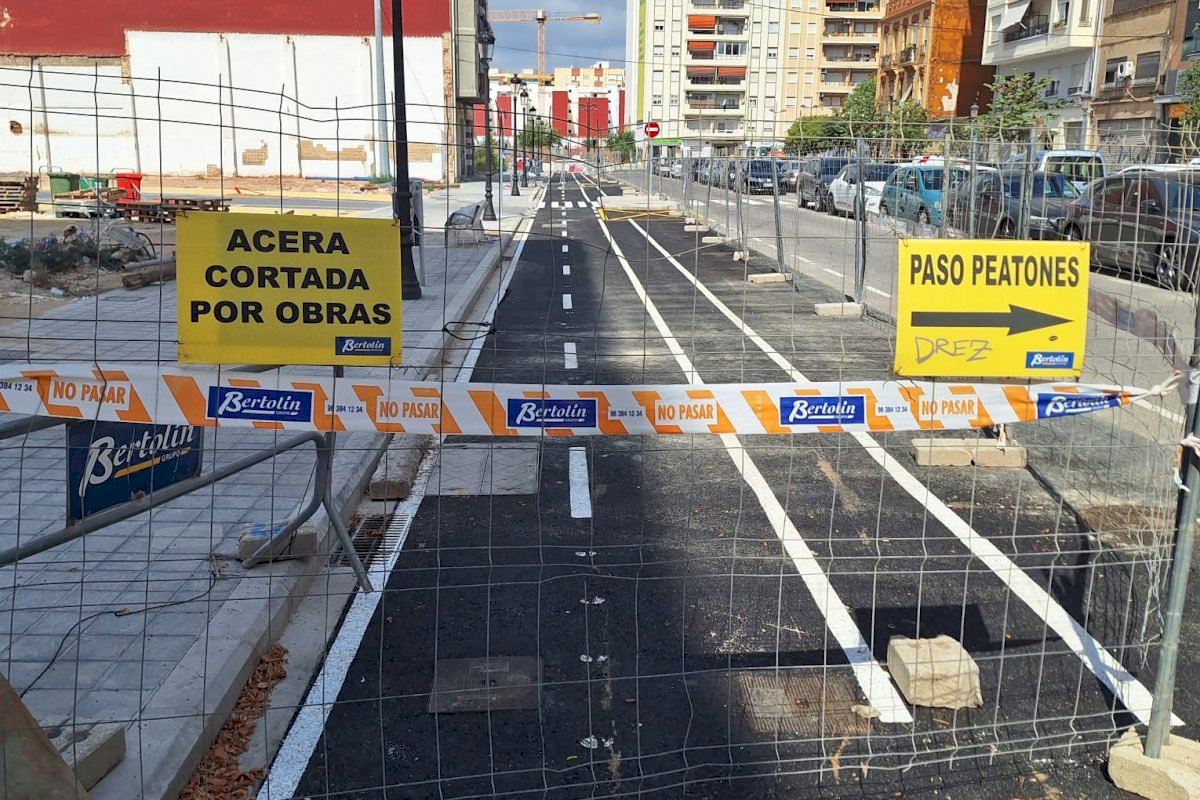 El PSPV critica que el carril bici de Pianista Amparo Iturbi termine sin continuidad