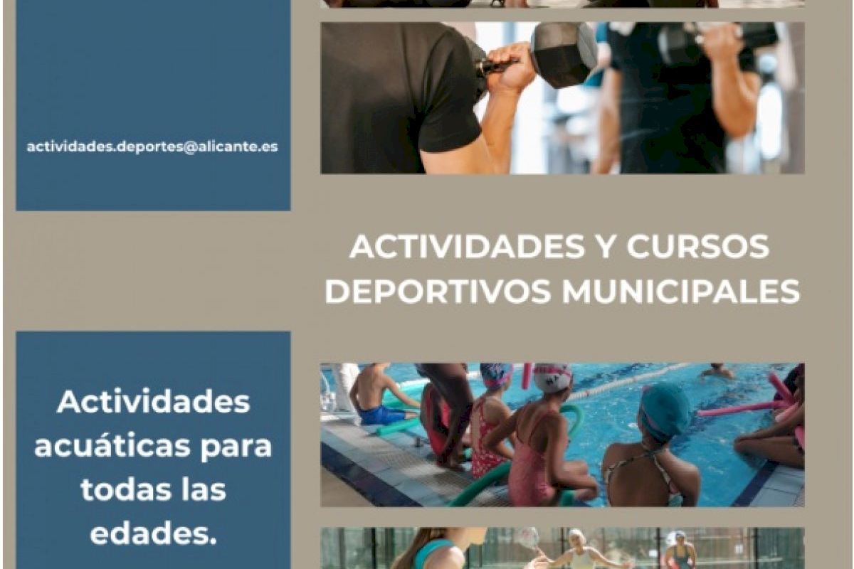 La matriculación on-line para las actividades deportivas municipales de Alicante comienza el lunes 17