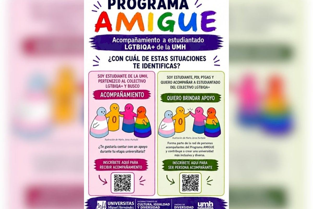 La UMH pone en marcha el Programa Amigue para acompañar y facilitar la acogida del estudiantado LGTBIQ+