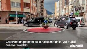 Caravana de protesta de la hostelería de la Vall d'Uixó