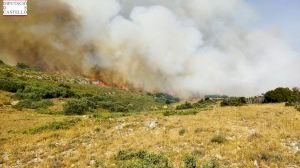 Los bomberos estabilizan el primer gran incendio del verano en Xert
