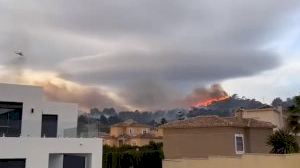 Desalojan a vecinos de sus casas por un incendio forestal en Aigües (Alicante)