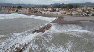 El temporal marítimo en Almenara a vista dron: imágenes para el recuerdo