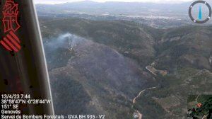 Un incendio forestal en Genovés obliga a evacuar a los vecinos de una urbanización