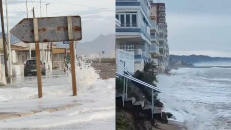 La borrasca Harry toca tierra con olas de 6 metros y alcanzan viviendas en la costa valenciana