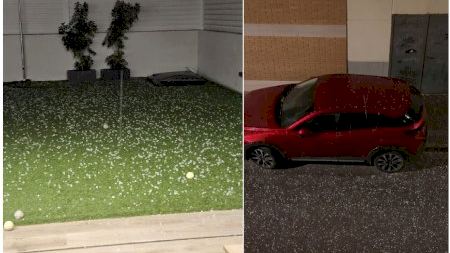 Una espectacular granissada sorprén de nit al veïnat de Borriana: “Trencarà el cotxe”